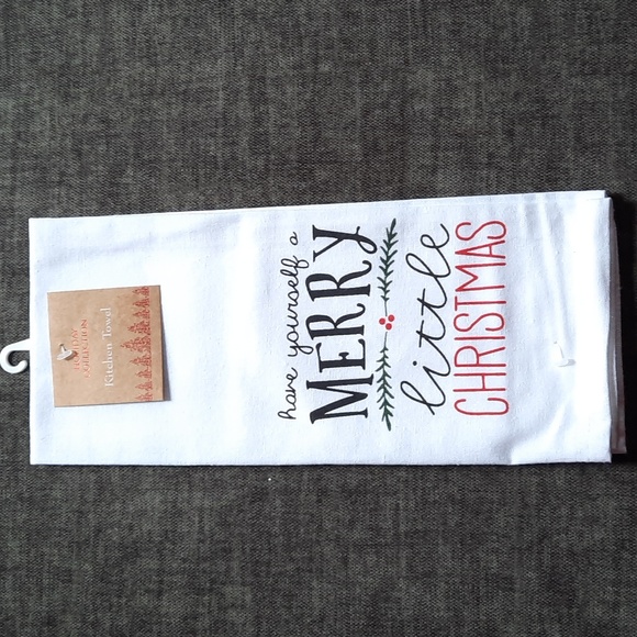 Have Yourself A Merry Little Christmas Cotton Printed Holiday Kitchen Dish Towel - Picture 1 of 6